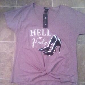 Tee Hell on Heels nwt Med